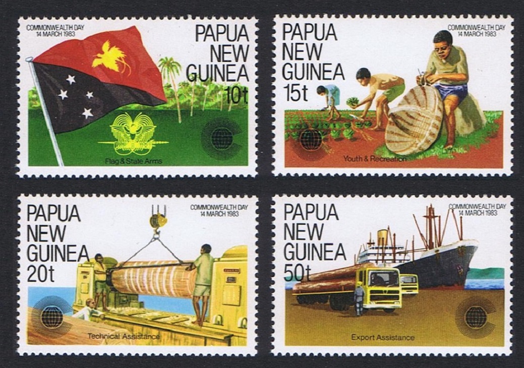 SALE Papua NG Lorries Ship Basket Commonwealth Day 4v 1983 MNH SG#464-467 - Foto 1 di 1