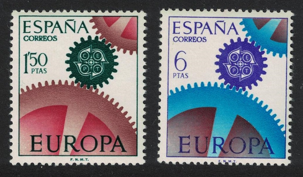 SALE Spain Cogwheels Europa 2v 1967 MNH SG#1853-1854 - Afbeelding 1 van 1